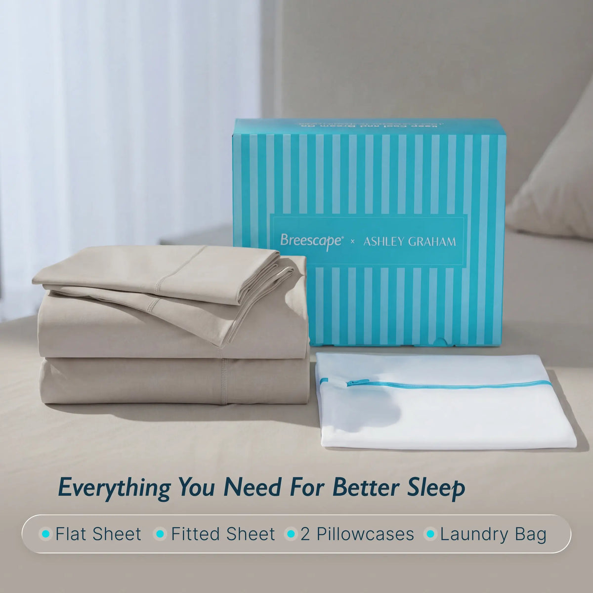 Ashley Graham x Breescape® | Cooling Sheets
